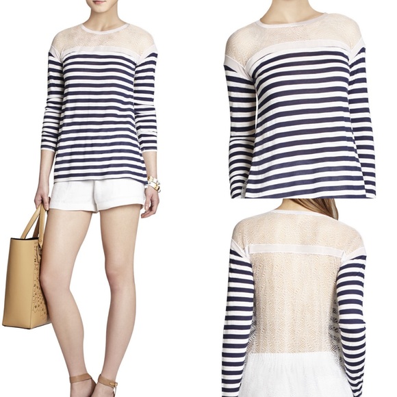 BCBGMaxAzria Tops - BCBG Max Azria “Lexi” Lace Crew Neck Top A26